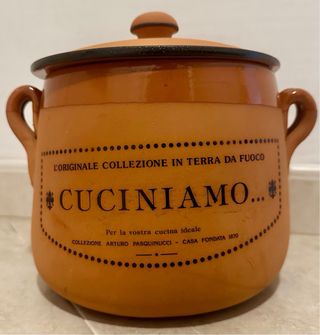 Pentola coperchio terra da fuoco Pasquinucci 