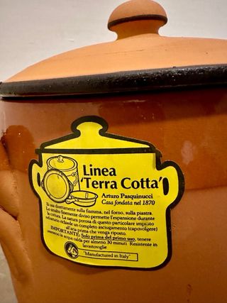 Pentola coperchio terra da fuoco Pasquinucci 