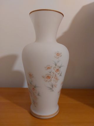 Vaso in opalina con motivi floreali