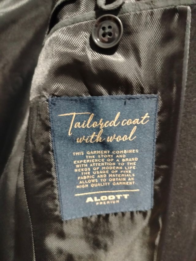 Cappotto nero da uomo, taglia 44