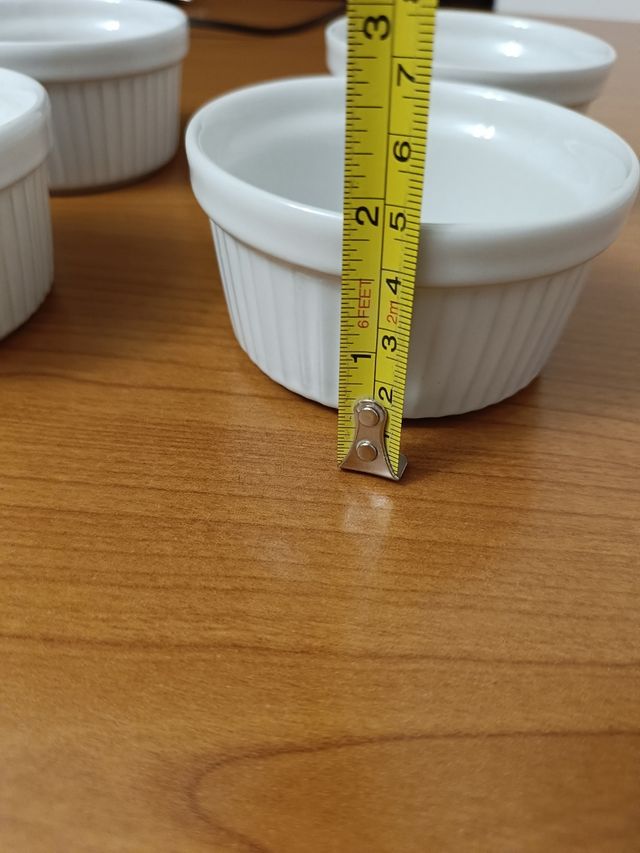 6 ciotoline in ceramica bianca