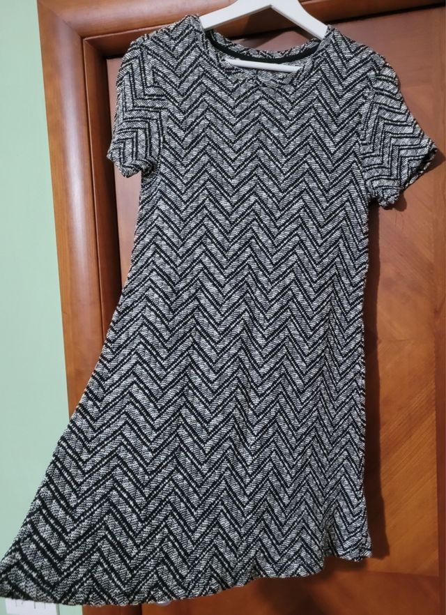 Abito maniche corte bianco-nero tg M