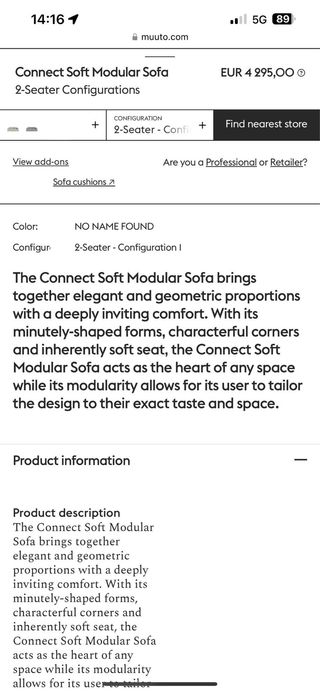 Divano firmato Muuto