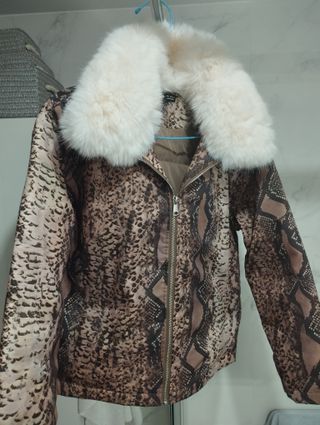 Cazadora abrigo cuello piel mujer SHEIN