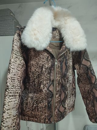 Cazadora abrigo cuello piel mujer SHEIN