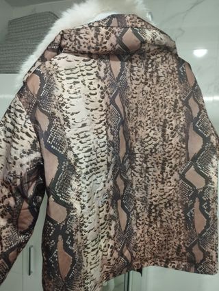 Cazadora abrigo cuello piel mujer SHEIN