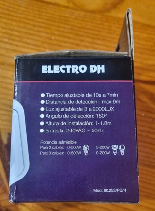 Interruptor detector movimiento IR pared