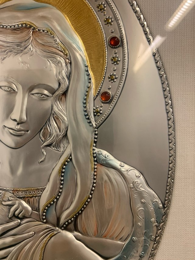 Cuadro en plata 925 virgen con el niño