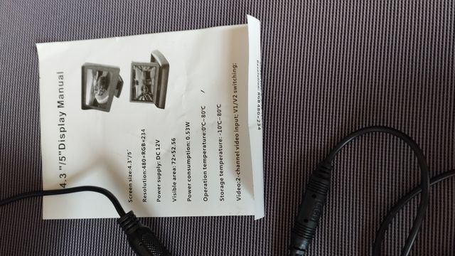 Pantalla de visión trasera para vehículos 5'