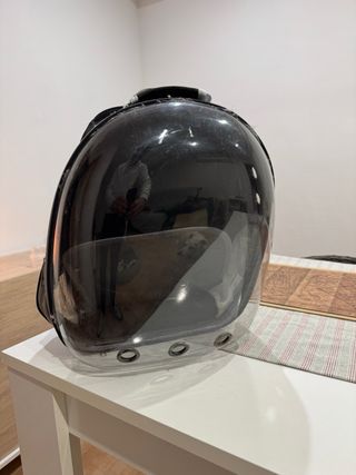 Maleta para gato transparente