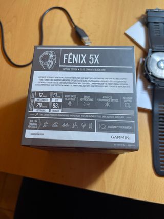 GARMIN FENIX 5X PLUS CON CORREAS Y USB
