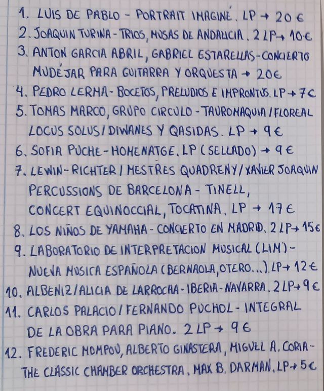 CLASICA, MODERN, EXPERIMENTAL, CONTEMPORARY.Discos