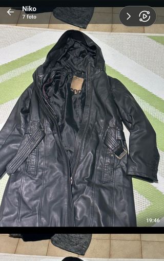 Cappotto lungo in pelle