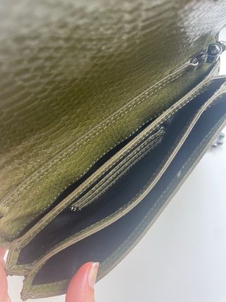 Bolso verde caqui hombro Zara