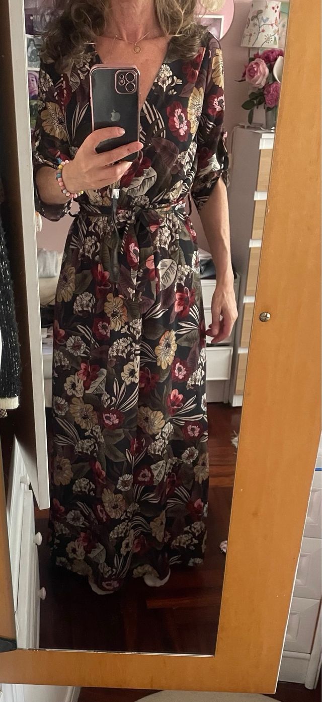 Vestido largo estampado 
