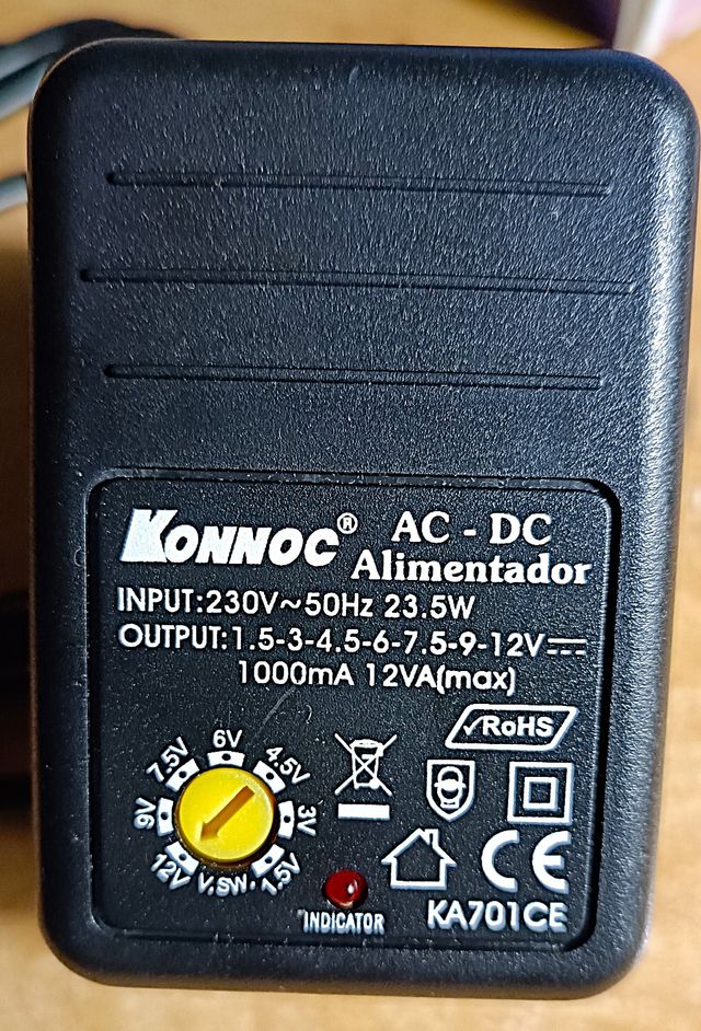 Transformador y Selector de CA a CC Nuevo