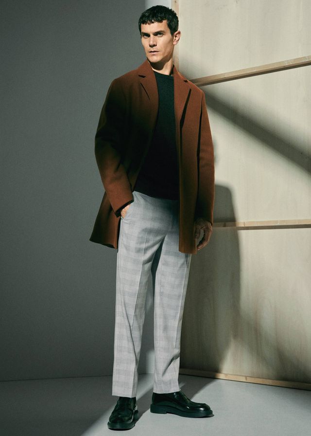 Pantalón crop traje slim fit cuadros