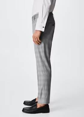 Pantalón crop traje slim fit cuadros