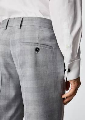 Pantalón crop traje slim fit cuadros