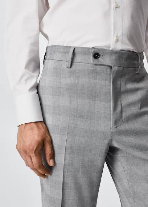 Pantalón crop traje slim fit cuadros