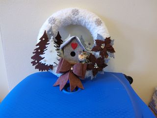 Addobbo natalizio ghirlanda in lana e f