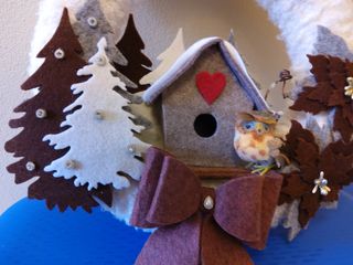 Addobbo natalizio ghirlanda in lana e f