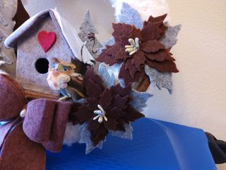 Addobbo natalizio ghirlanda in lana e f