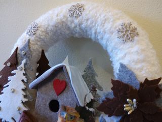 Addobbo natalizio ghirlanda in lana e f