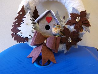 Addobbo natalizio ghirlanda in lana e f