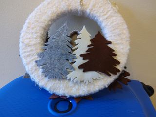 Addobbo natalizio ghirlanda in lana e f