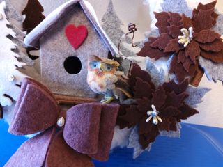 Addobbo natalizio ghirlanda in lana e f