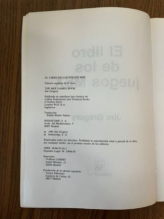 El libro de juegos MSX Jim Gregory