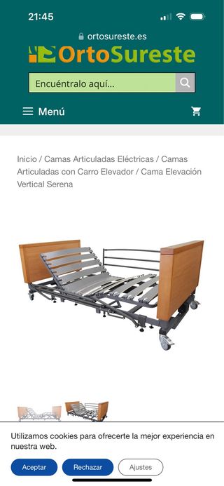 Cama articulable con colchon anti escaras.