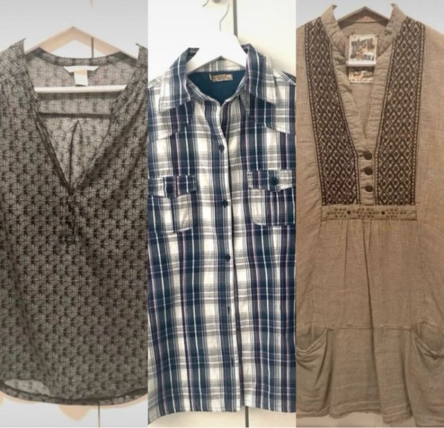 LOTE 3 prendas: 2 Camisas y Vestido Camisero