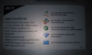 Portátil Acer Aspire 1642ZLMi