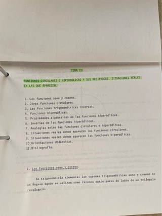 Temario oposiciones matemáticas.