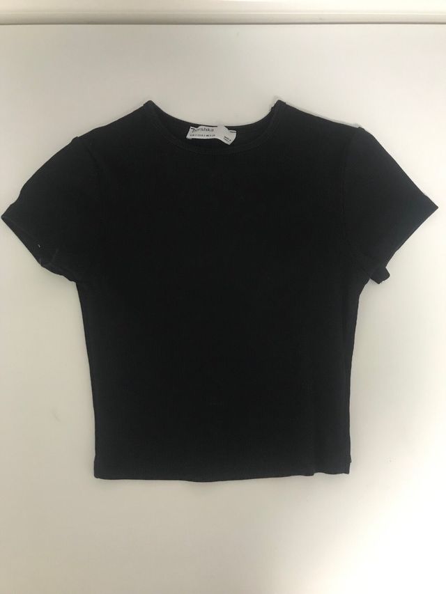 Top manga corta negro