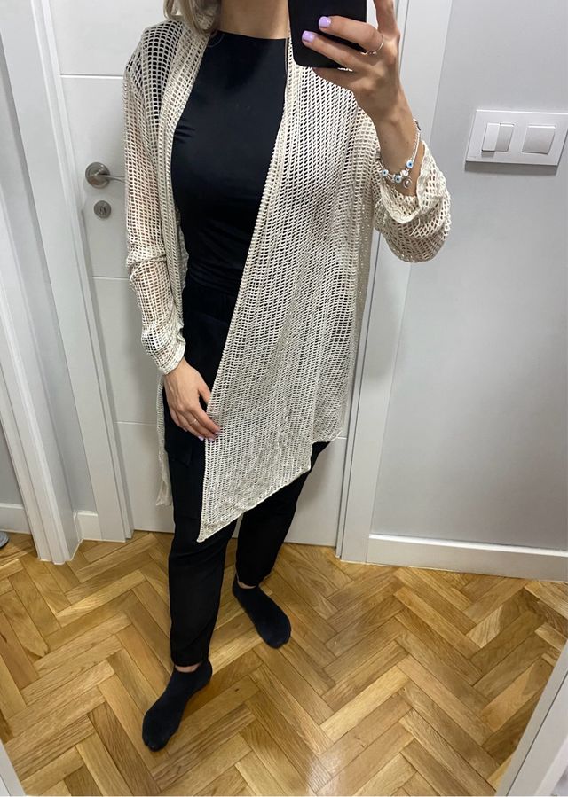 Cárdigan de punto hueco