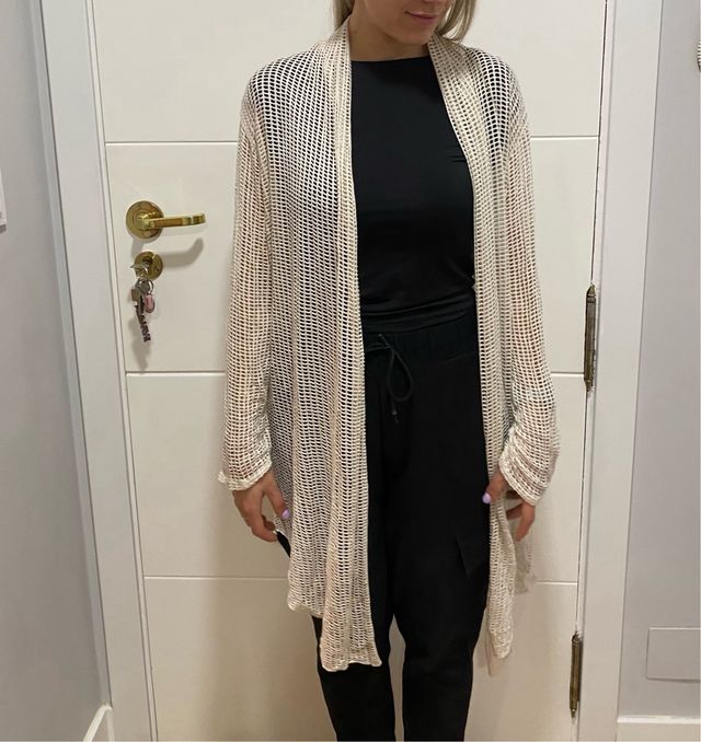 Cárdigan de punto hueco