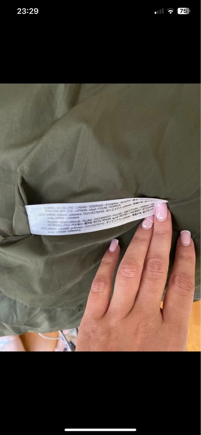 Chaquetón verde acolchado ZARA