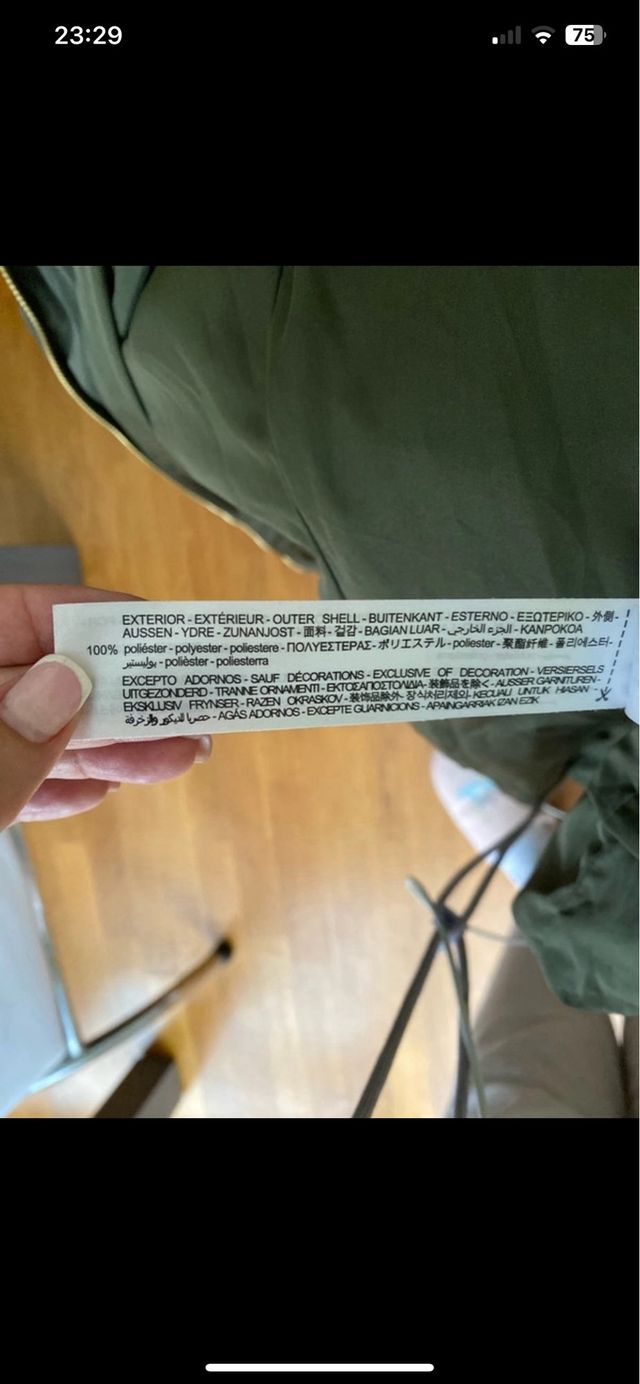 Chaquetón verde acolchado ZARA