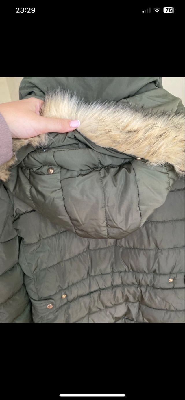 Chaquetón verde acolchado ZARA