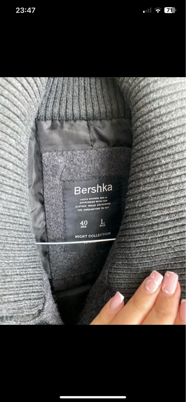 Abrigo gris Bershka