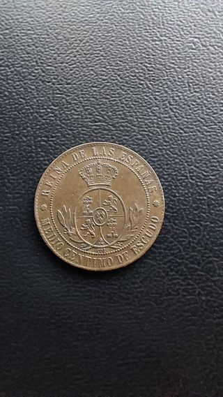 1/2 centimo de escudo 1866 Barcelona 