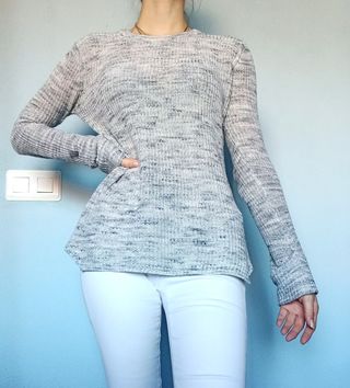 Jersey fino punto gris Pull & Bear