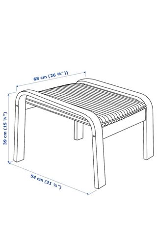 Sillón mecedora y reposapiés, roble y Knisa negro