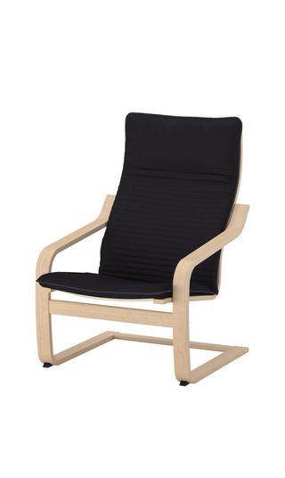 Sillón mecedora y reposapiés, roble y Knisa negro