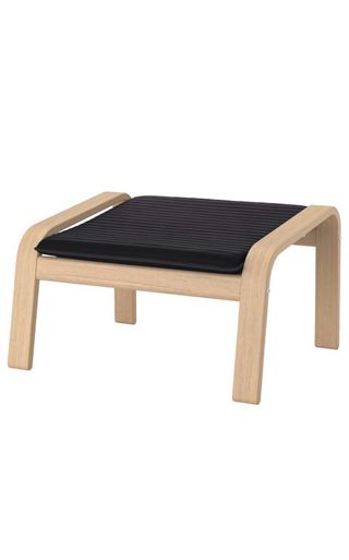 Sillón mecedora y reposapiés, roble y Knisa negro