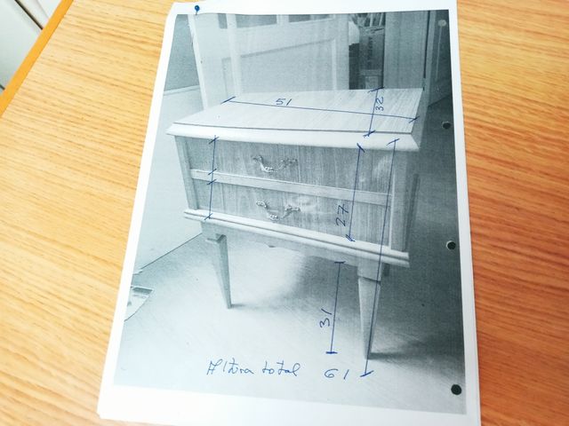 Mesita de dormitorio para mueble auxiliar para cua