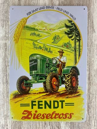 Cartel chapa tractor Fendt
